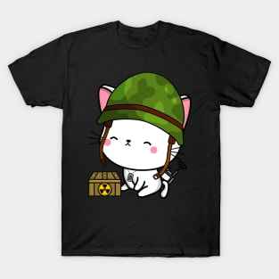 Cute angora cat is a military pet T-Shirt